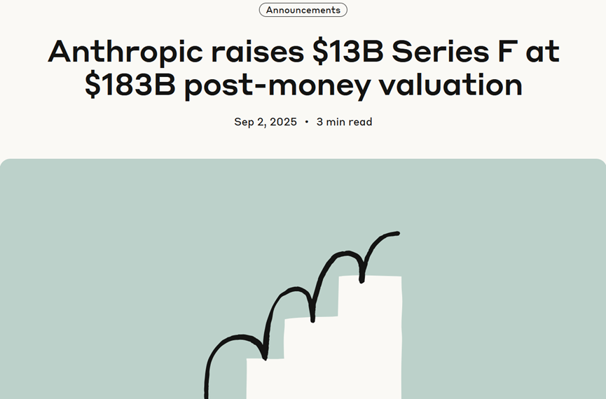 估值超1800亿美元!大模型平台Anthropic完成130亿美元融资